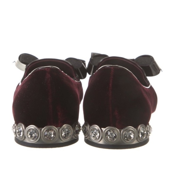 Miu Miu Velvet and Patent Flats with Crystal Heels - Picture 4 of 9